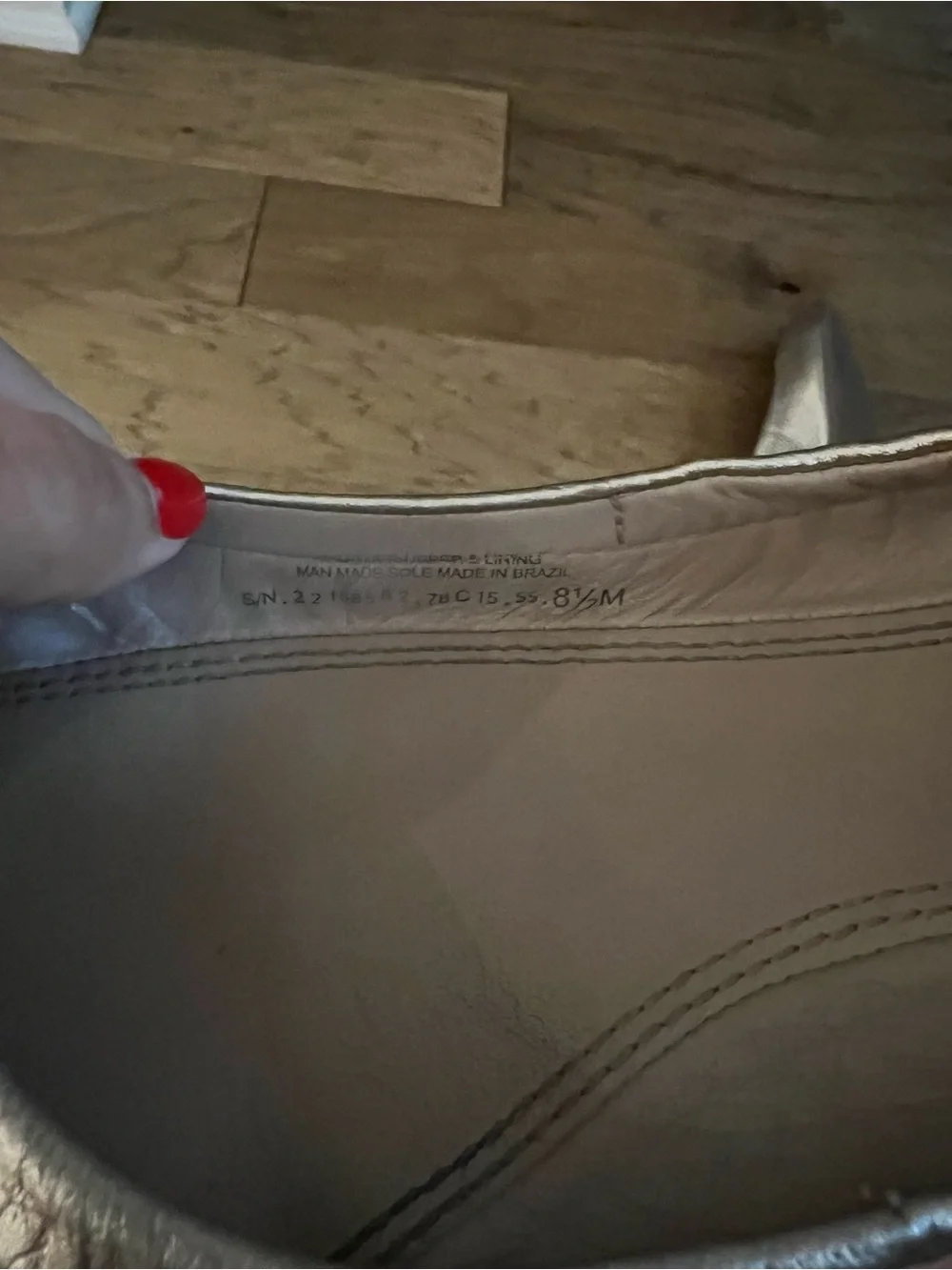 Tory Burch Silver Metallic Leather Logo Ballet Flats